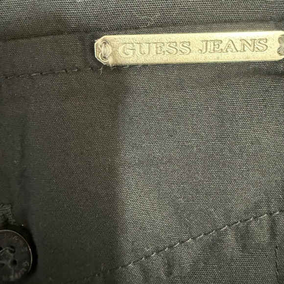 Men's Guess Black Solid Casual Cotton Button-Down Shirt Size XXL - Picture 4 of 7